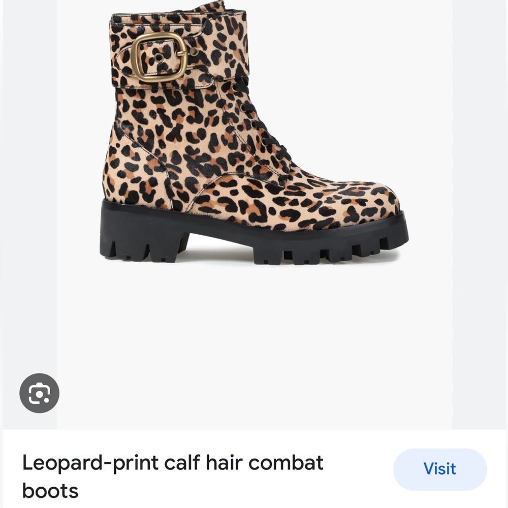 Coach Lucy Leopard print calf hair combat boots - Picture 10 of 11
